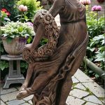 Statuetă domnița cu flori, arămiu antichizat, model S50.