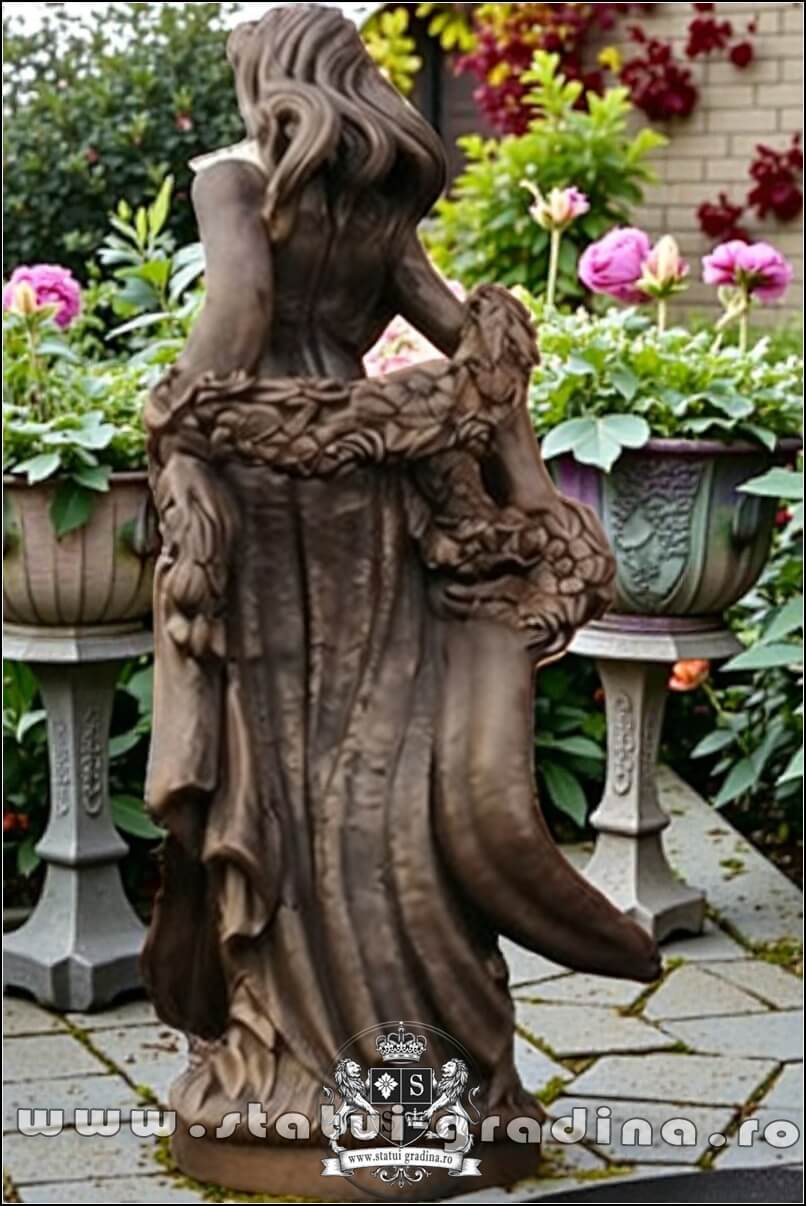 Statuetă domnița cu flori, arămiu marmorat, model S50. {1} (4)