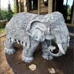 Statuetă elefant mare, gri patinat, model S54.