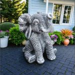 Statuetă elefant mic, gri patinat, model S62.