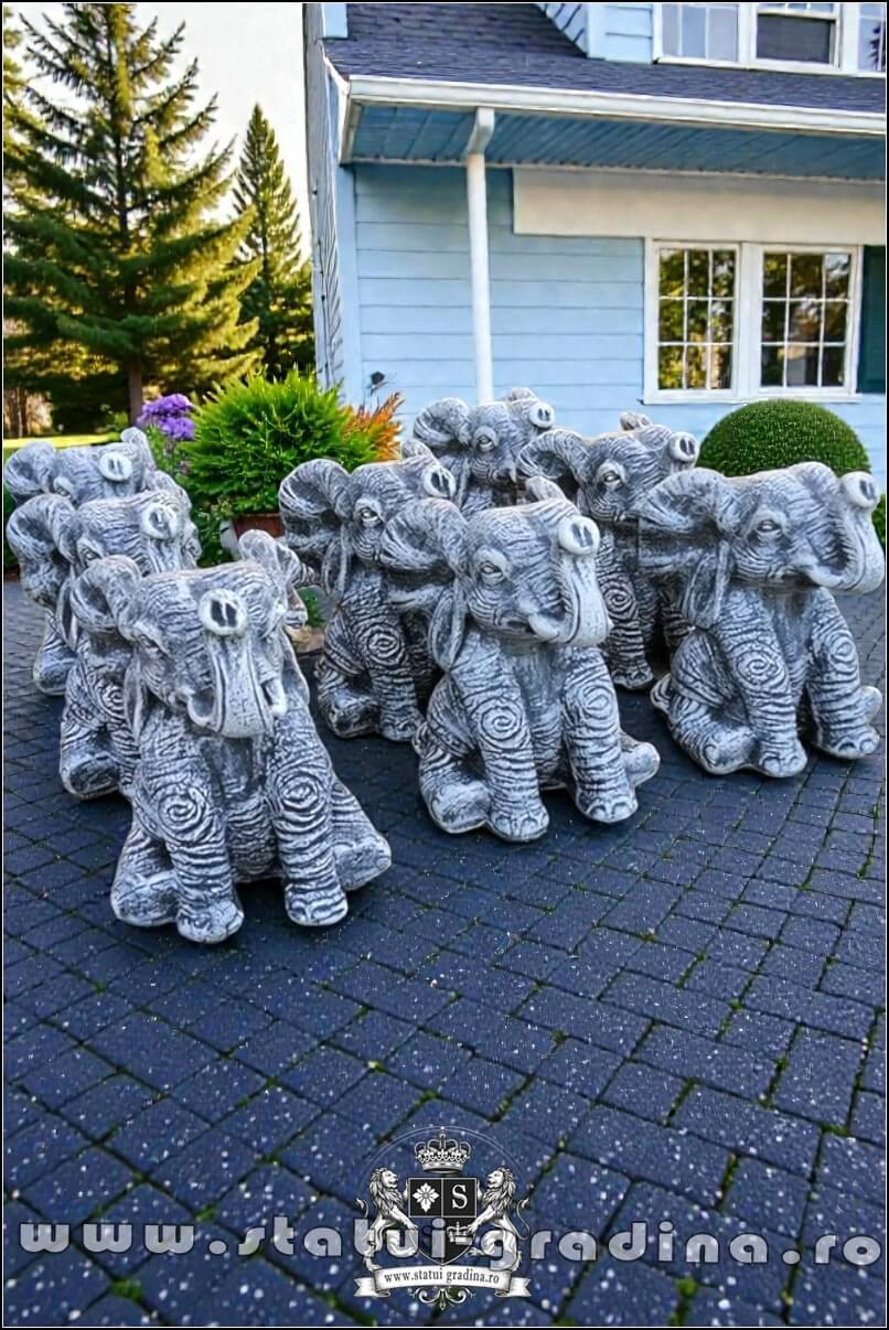 Statuetă elefant mic, gri patinat, model S62. (3)