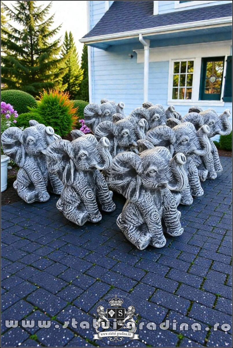 Statuetă elefant mic, gri patinat, model S62. (5)