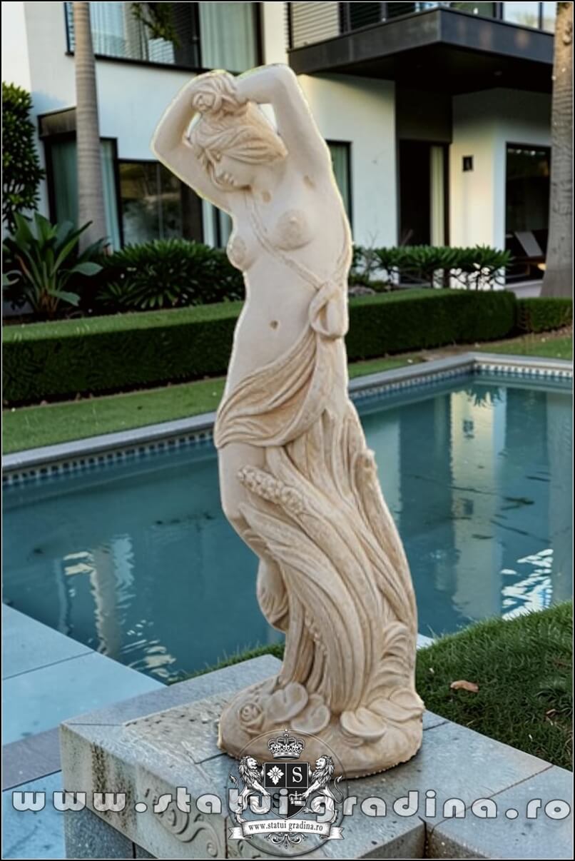 Statuetă fata erotică, galben patinat, model S26. (2)