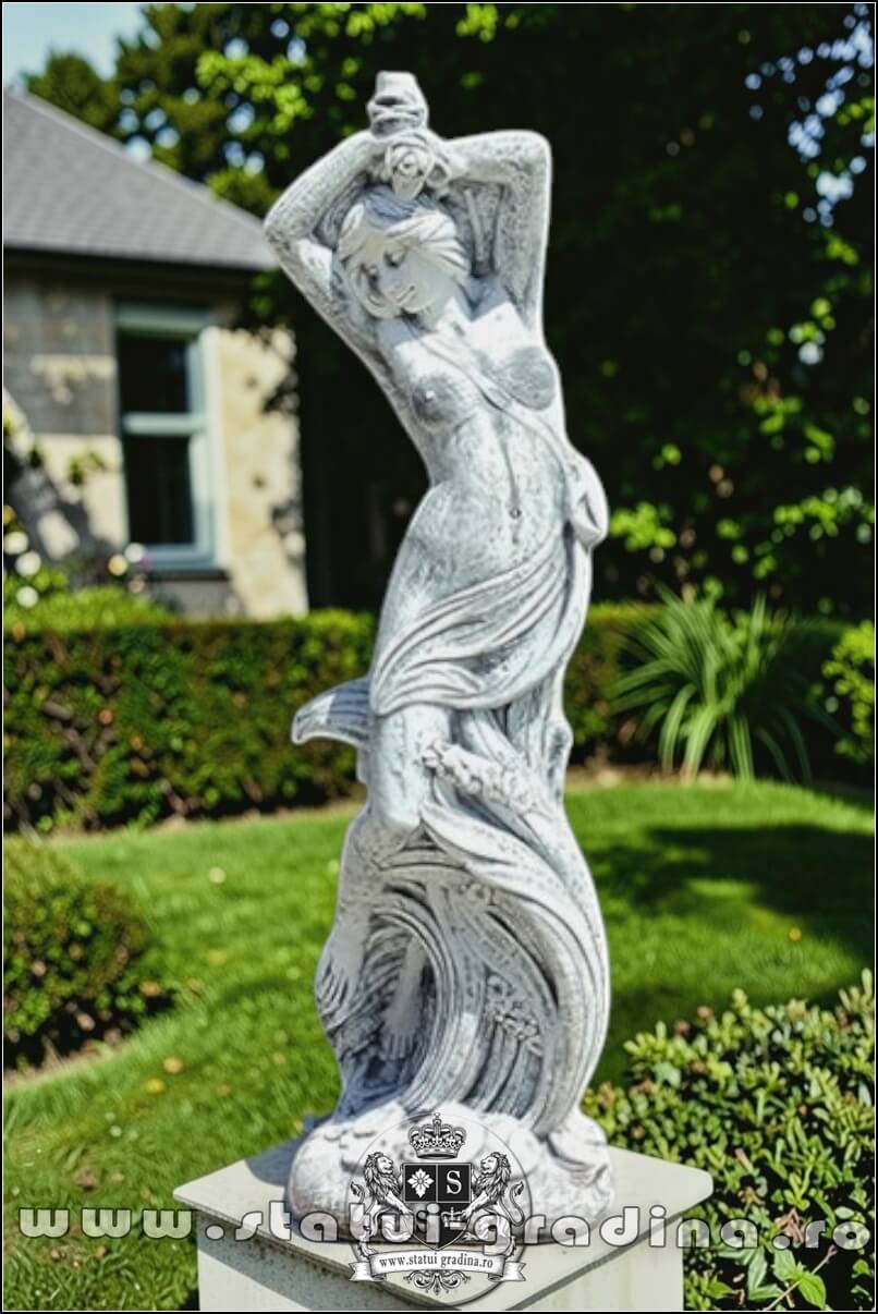 Statuetă fata erotică, gri patinat, model S26. (1)