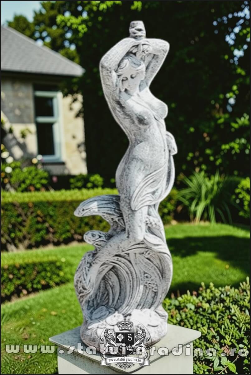 Statuetă fata erotică, gri patinat, model S26. (2)