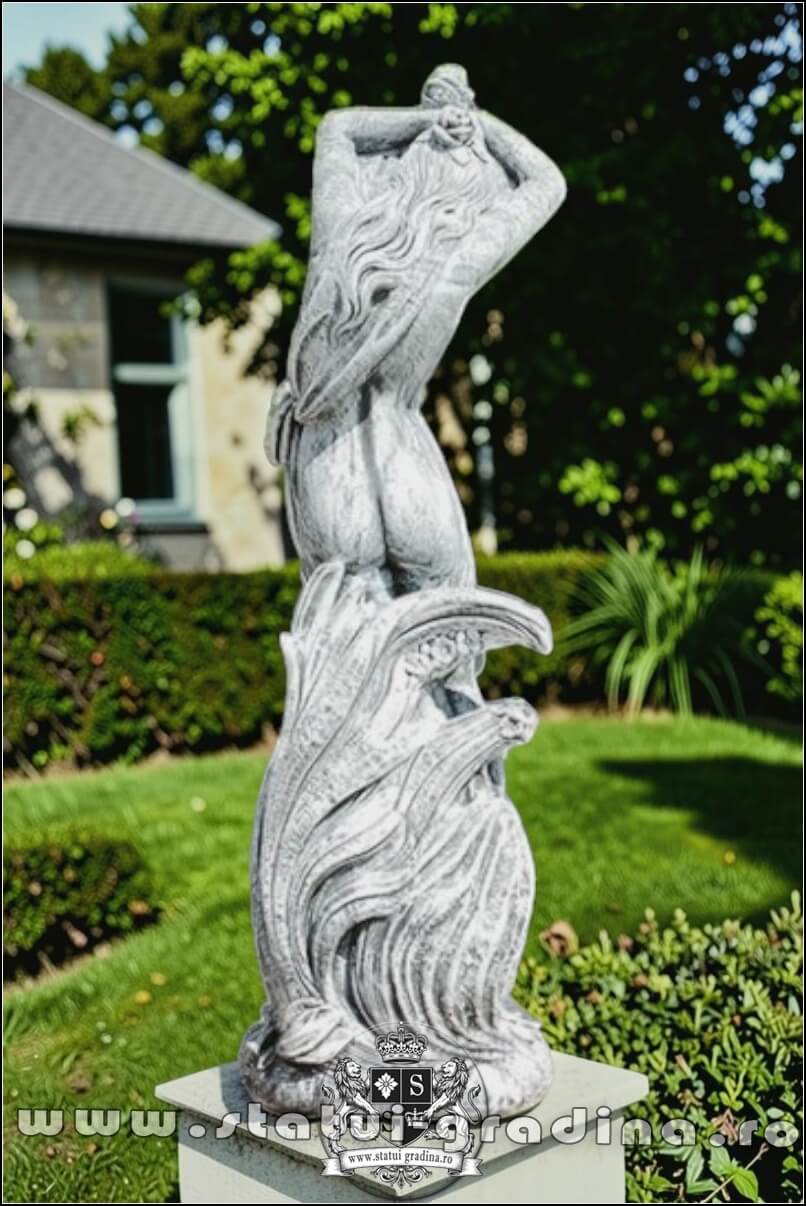 Statuetă fata erotică, gri patinat, model S26. (4)