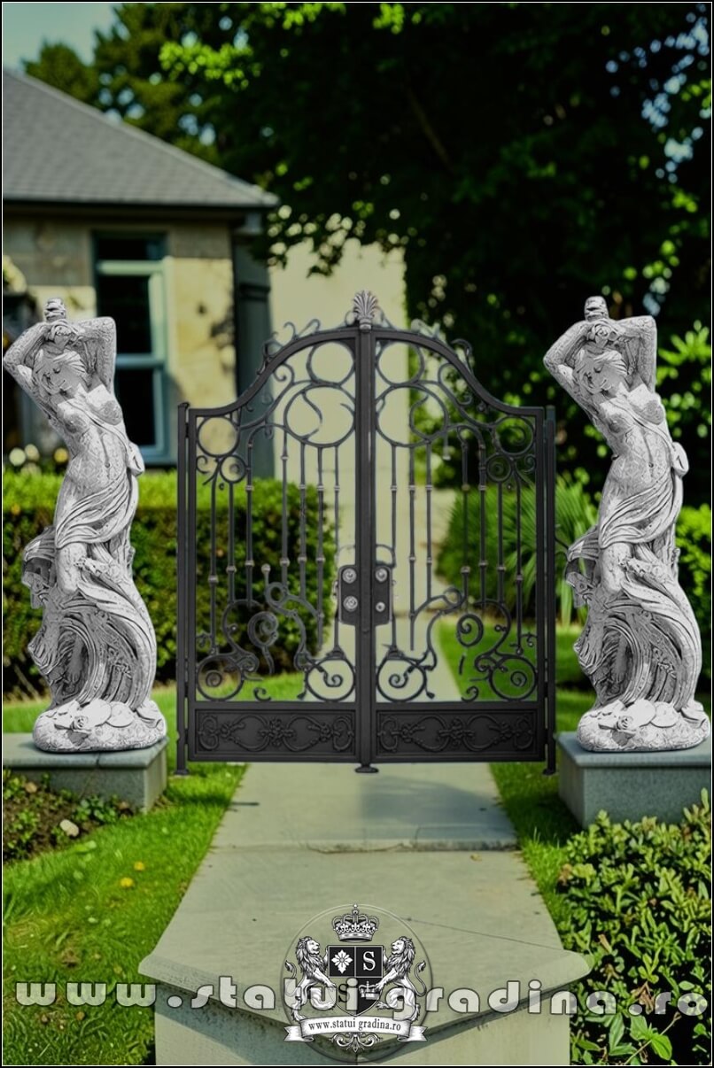 Statuetă fata erotică, gri patinat, model S26. (5)
