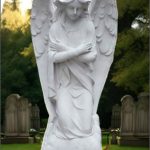 Statuetă îngeraș, alb marmorat, model S59.