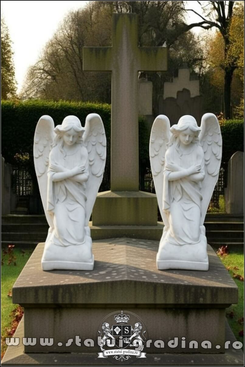 Statuetă îngeraș, alb marmorat, model S59. (5)