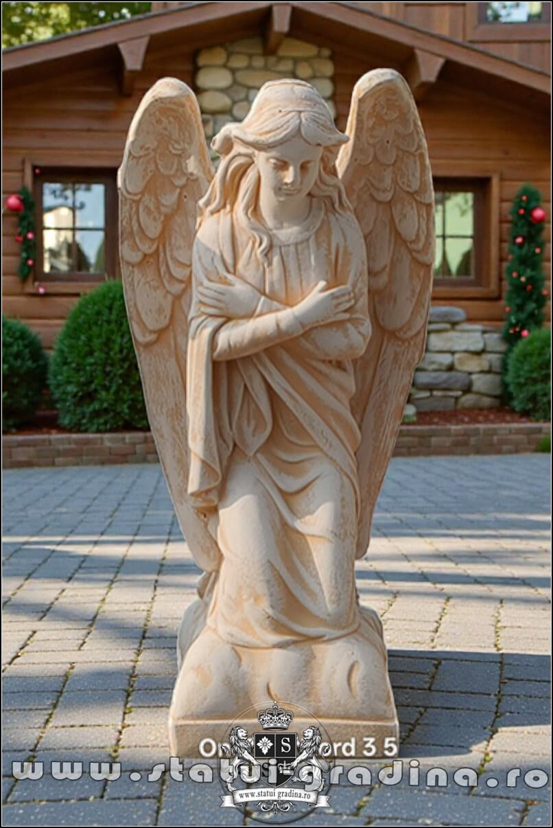 Statuetă îngeraș, galben patinat, model S59. (1)