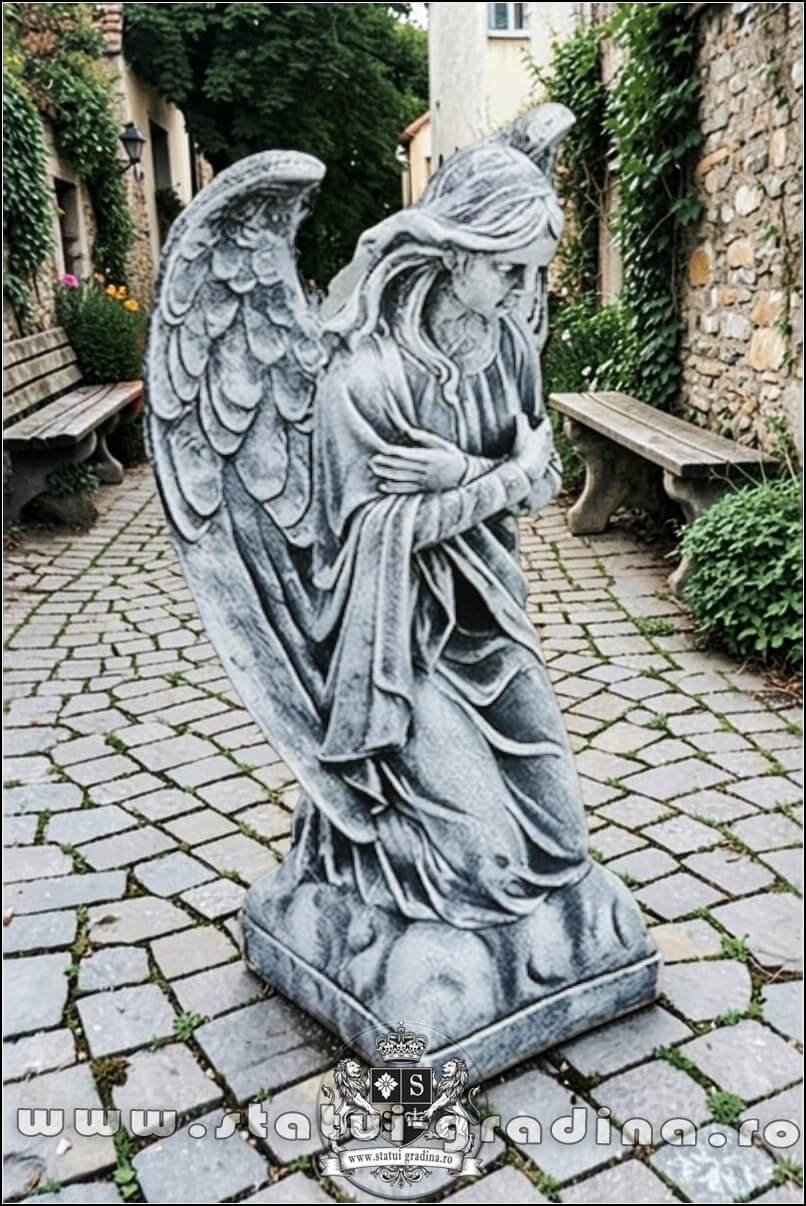 Statuetă îngeraș, gri patinat, model S59. (2)