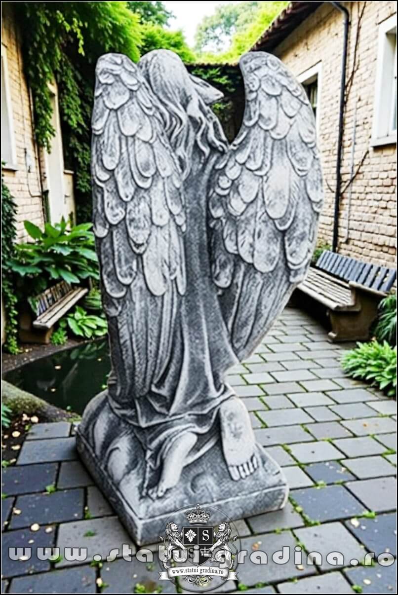 Statuetă îngeraș, gri patinat, model S59. (4)