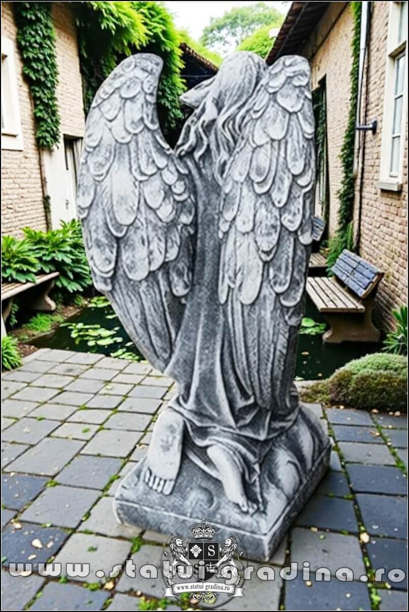 Statuetă îngeraș, gri patinat, model S59. (5)