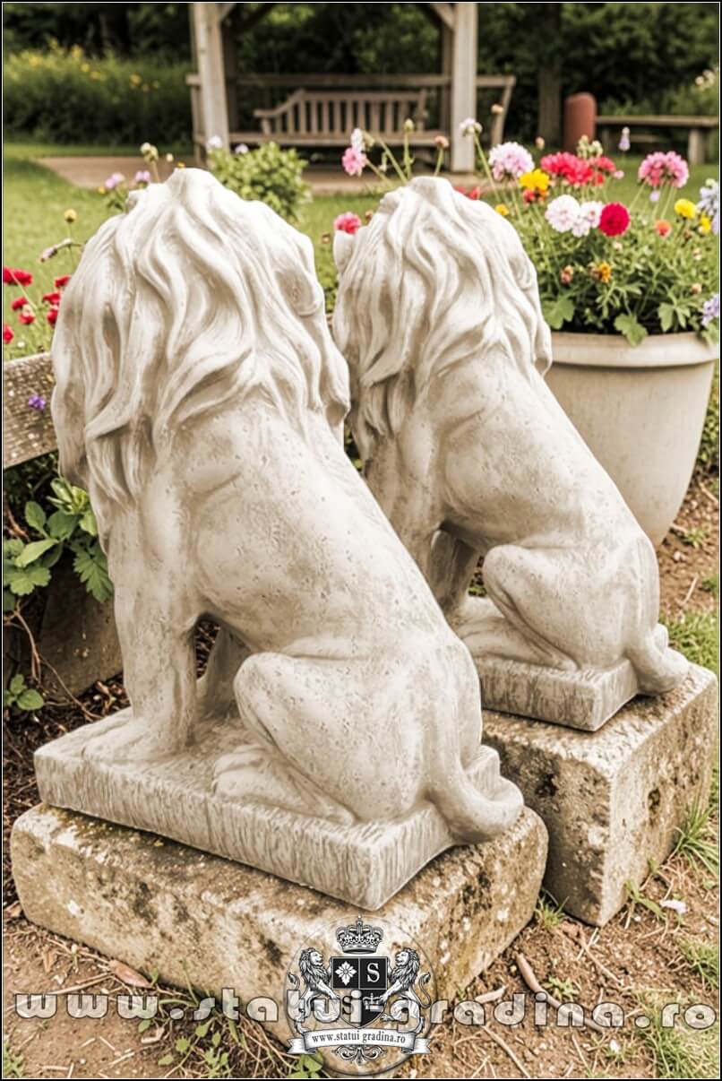 Statuetă leu în șezut, galben patinat, model S46. (5)
