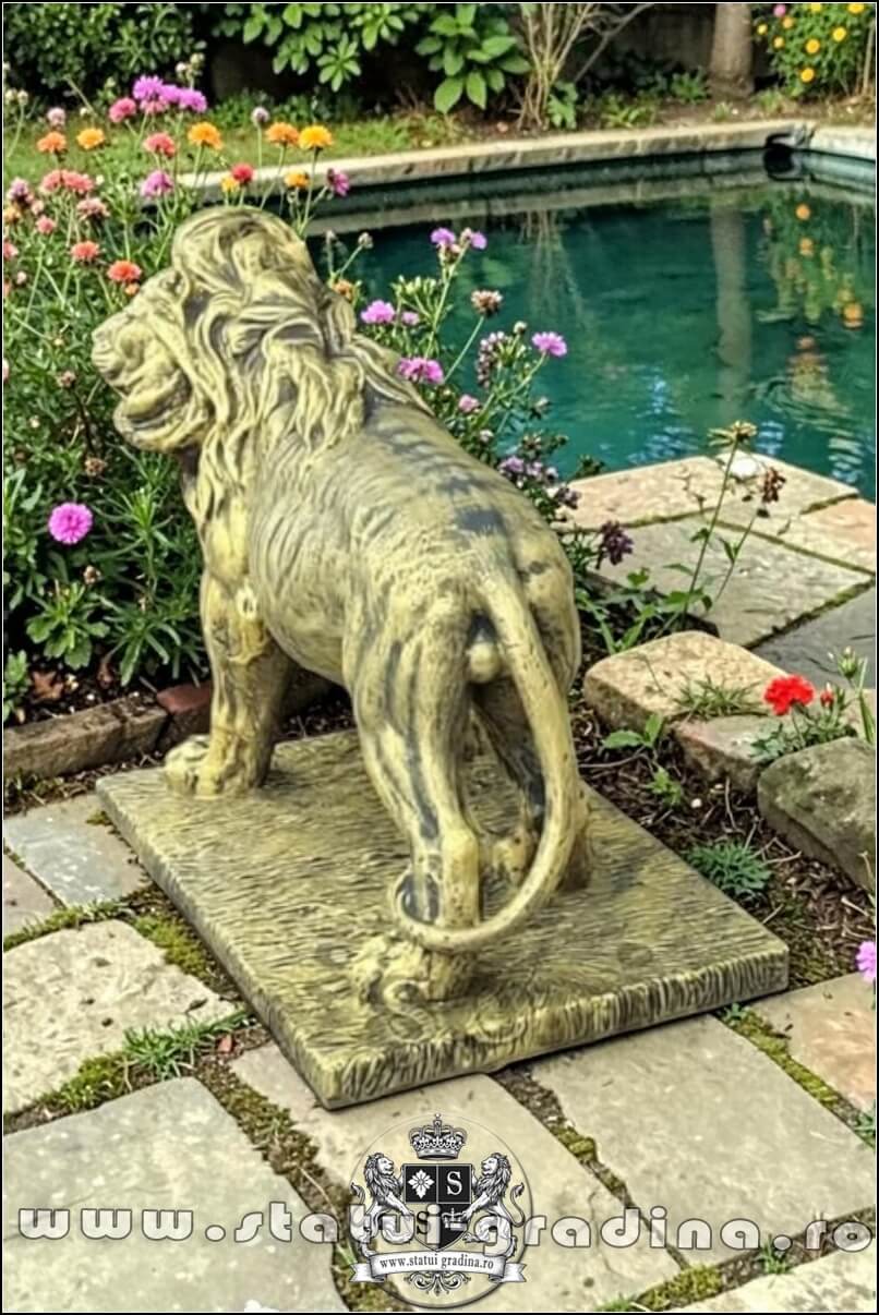 Statuetă leu mare în picioare, auriu antichizat, model S33. (3)