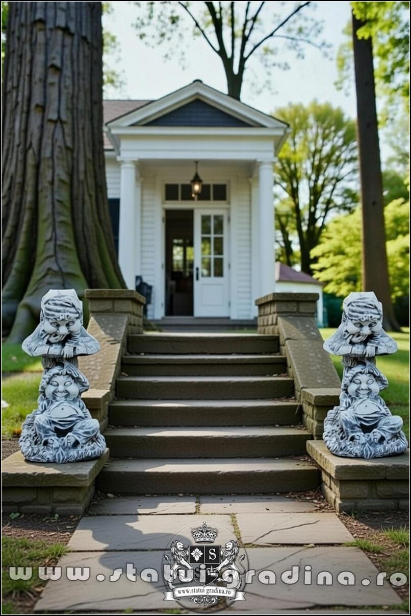 Statuetă troli pe ciupercă, gri patinat, model S61. (5)