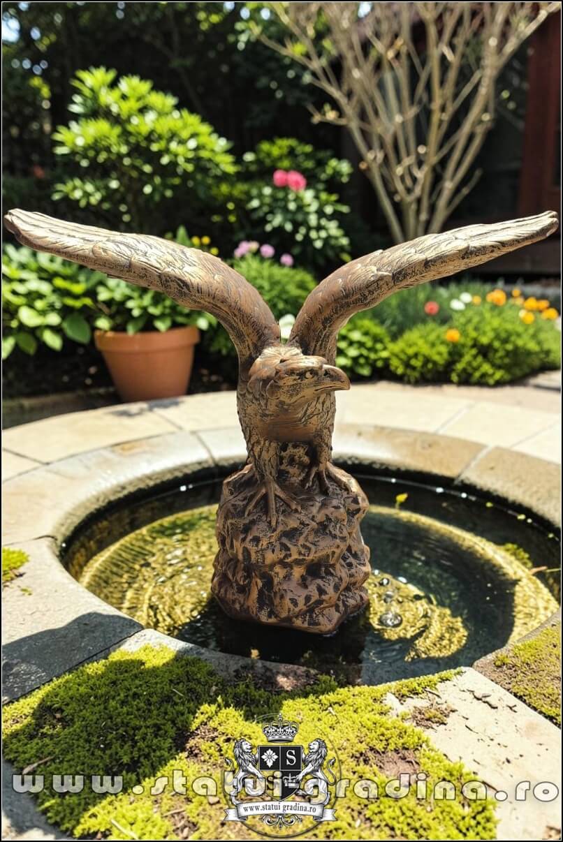 Statuetă vultur, acvilă, șoim, arămiu patinat, model S35. (1)