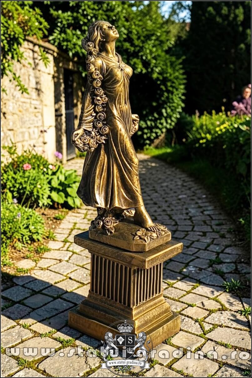 Statuetă zeiţa Flora, auriu patinat, model S5. (2)