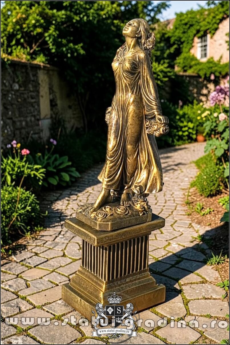 Statuetă zeiţa Flora, auriu patinat, model S5. (3)