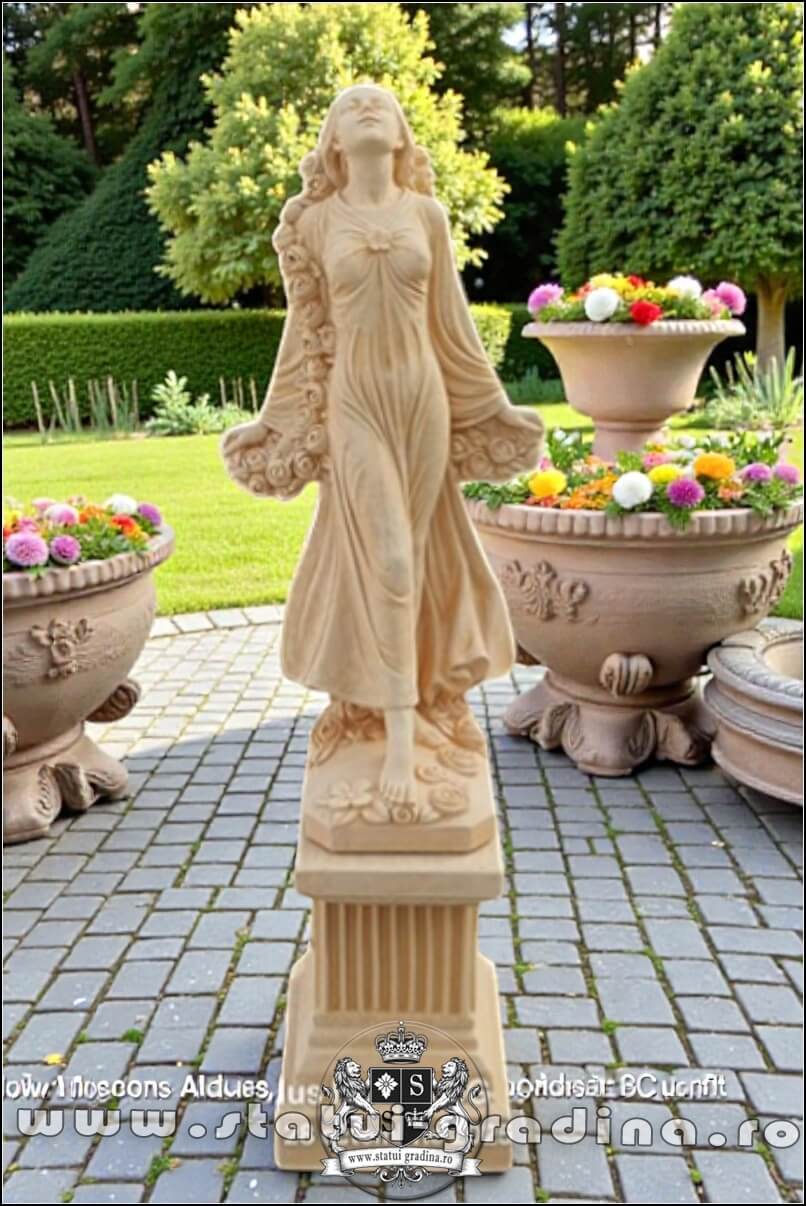 Statuetă zeiţa Flora, galben patinat, model S5. (1)