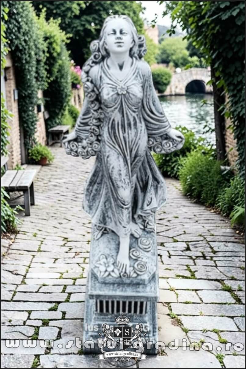 Statuetă zeiţa Flora, galben patinat, model S5. (1)