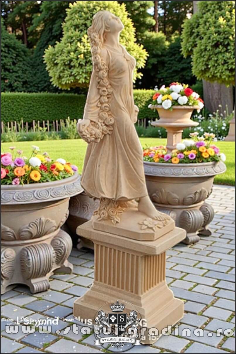 Statuetă zeiţa Flora, galben patinat, model S5. (2)