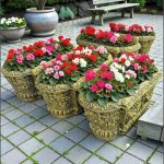Jardinieră ornament flori, auriu antichizat, model J8.