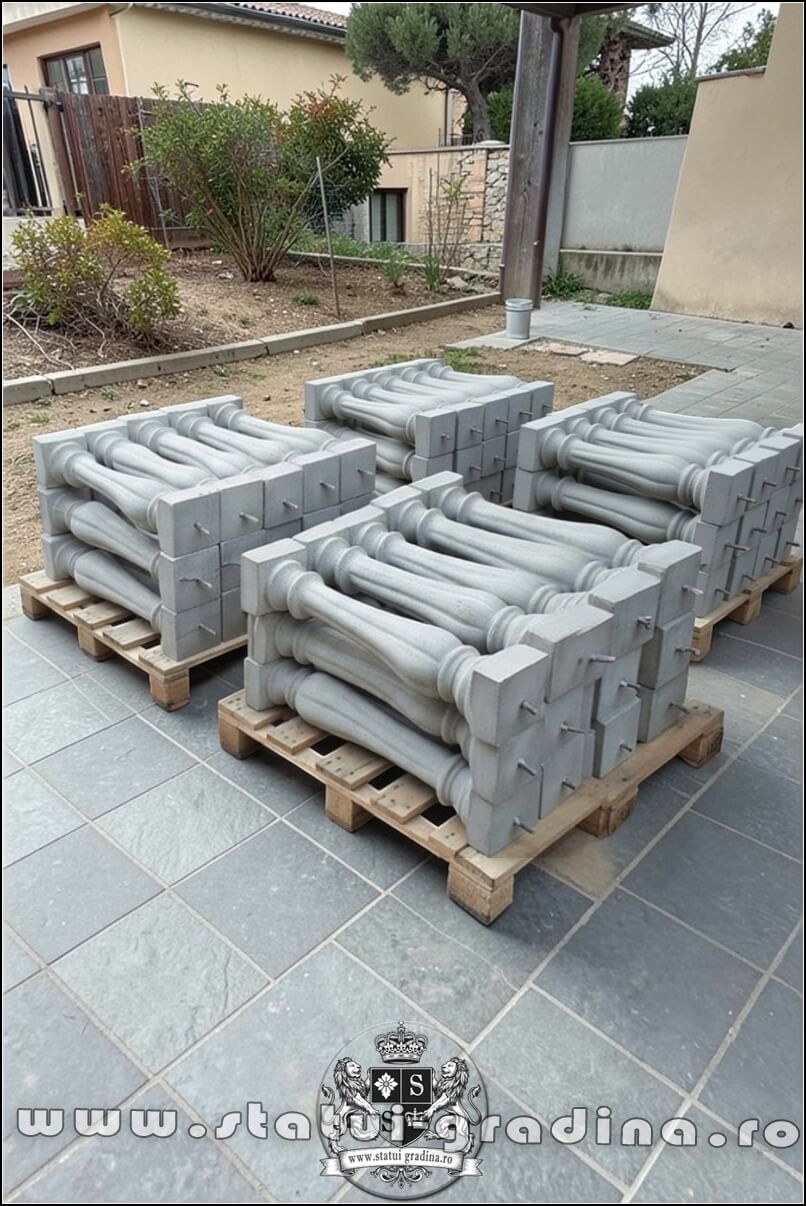 Stâlpișori, baluștri, popici, mosoare, din beton, model B13. (4)