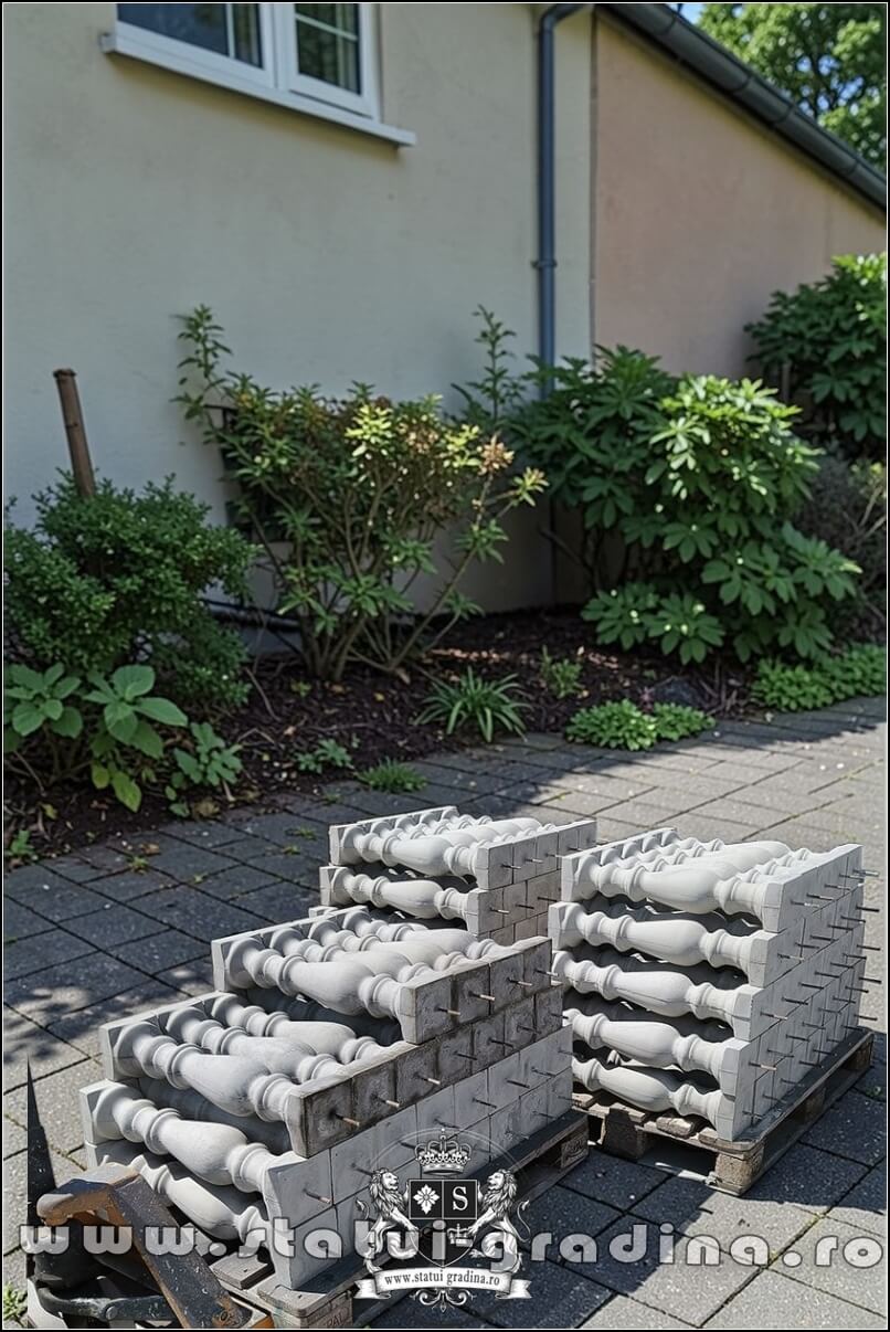 Stâlpișori, baluștri, popici, mosoare, din beton, model B2. (2)
