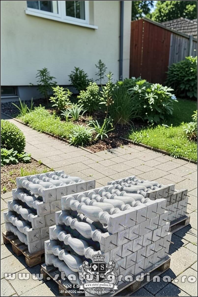 Stâlpișori, baluștri, popici, mosoare, din beton, model B2. (3)