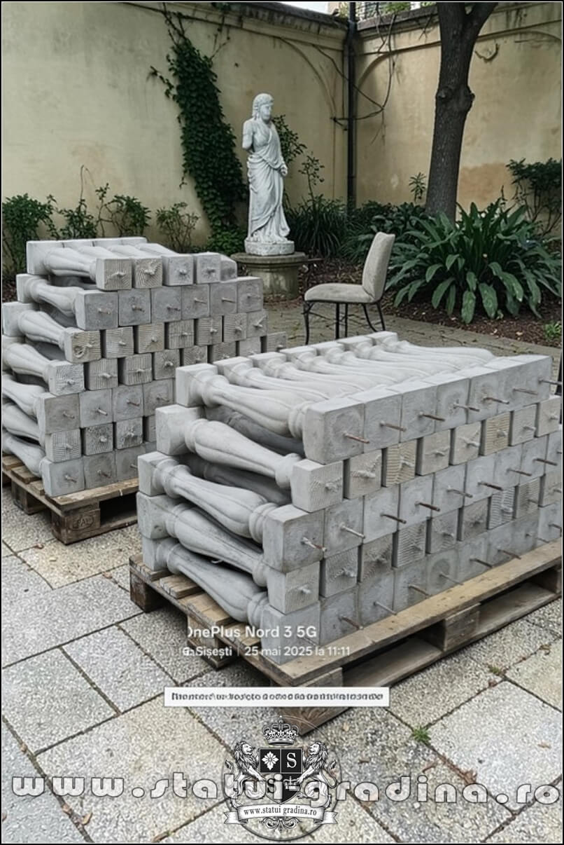Stâlpișori, baluștri, popici, mosoare, din beton, model B3. (2)