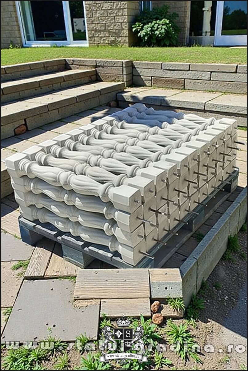 Stâlpișori, baluștri, popici, mosoare, din beton, model B4. (1)