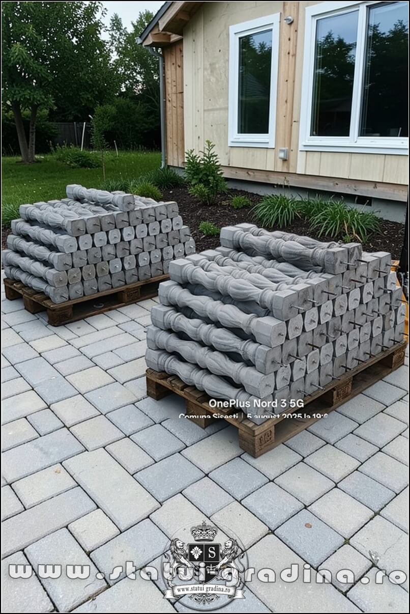 Stâlpișori, baluștri, popici, mosoare, din beton, model B5. (1)