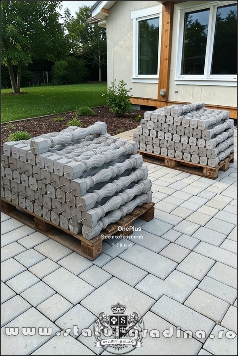 Stâlpișori, baluștri, popici, mosoare, din beton, model B5. (2)