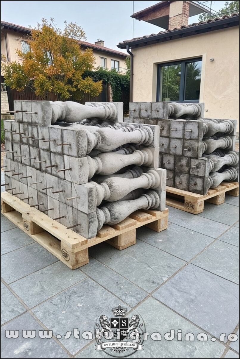 Stâlpișori, baluștri, popici, mosoare, din beton, model B9. (1)