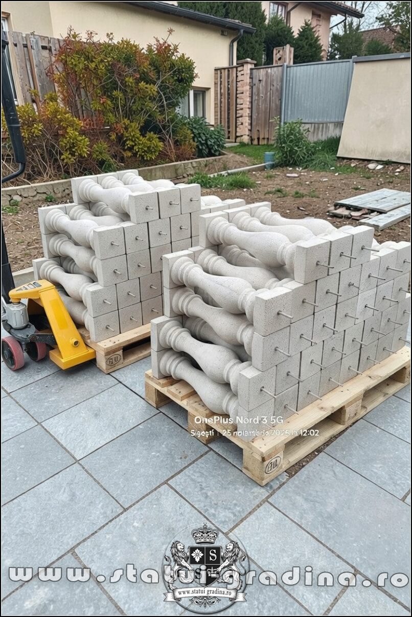 Stâlpișori, baluștri, popici, mosoare, din beton, model B9. (2)