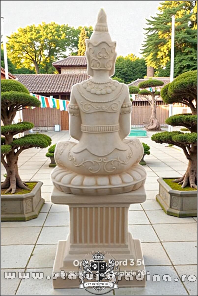 Statuetă Buddha Kwan Yin, galben antichizat, model S8 (2). (4)