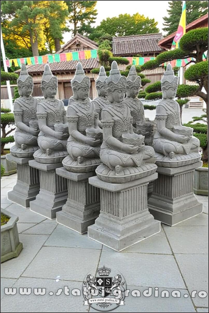 Statuetă Buddha Kwan Yin, galben antichizat, model S8 (2). (5)
