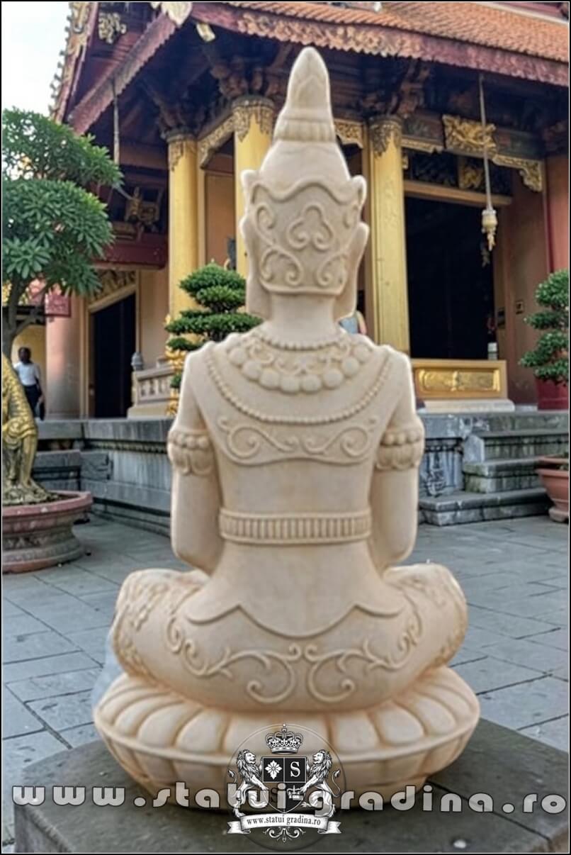 Statuetă Buddha Kwan Yin, galben antichizat, model S8. (4)