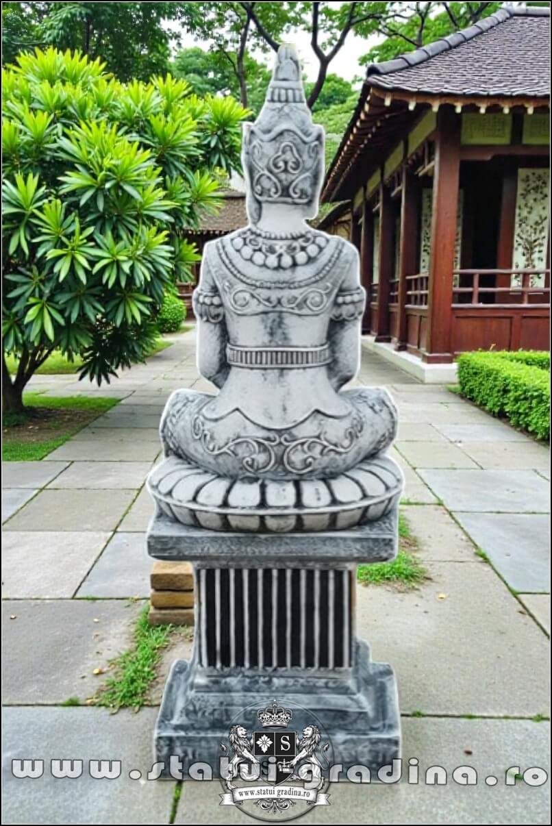Statuetă Buddha Kwan Yin, gri antichizat, model S8 (2). (4)