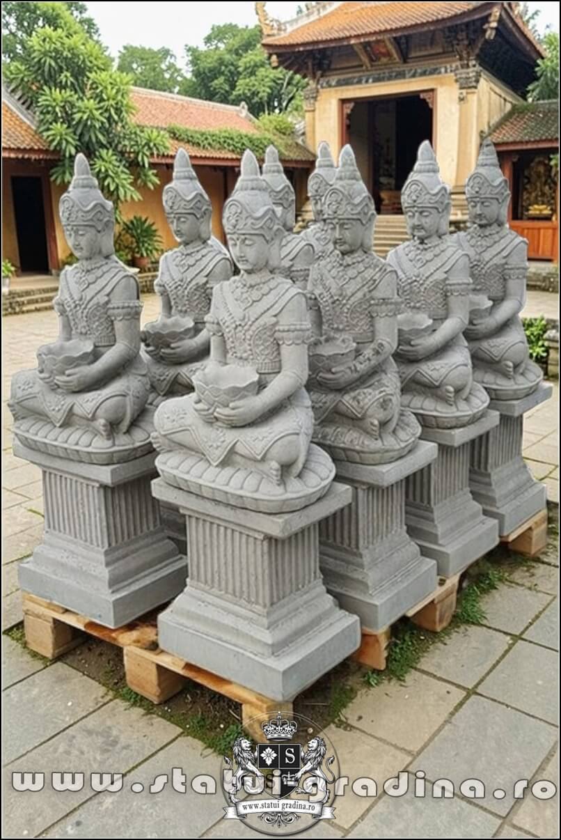 Statuetă Buddha Kwan Yin, gri antichizat, model S8 (2). (5)