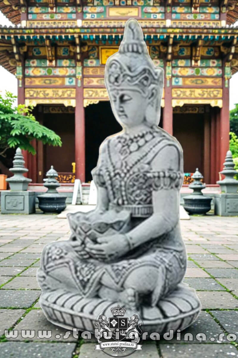 Statuetă Buddha Kwan Yin, gri antichizat, model S8. (3)