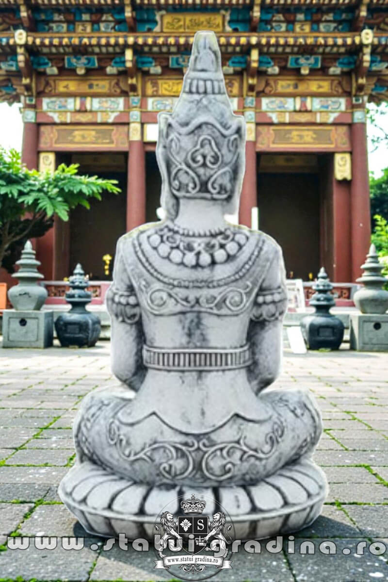 Statuetă Buddha Kwan Yin, gri antichizat, model S8. (4)