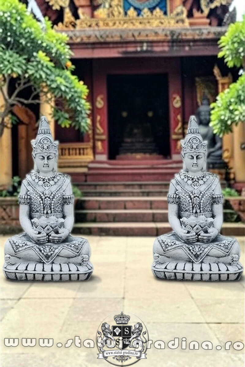 Statuetă Buddha Kwan Yin, gri antichizat, model S8. (5)