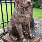 Statuetă câine rottweiler, arămiu patinat, model S12.