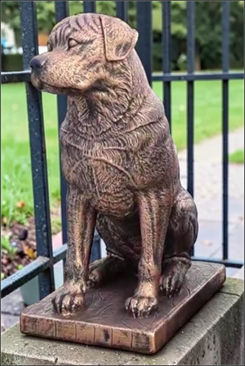 Statuetă câine rottweiler, arămiu patinat, model S12. (2)