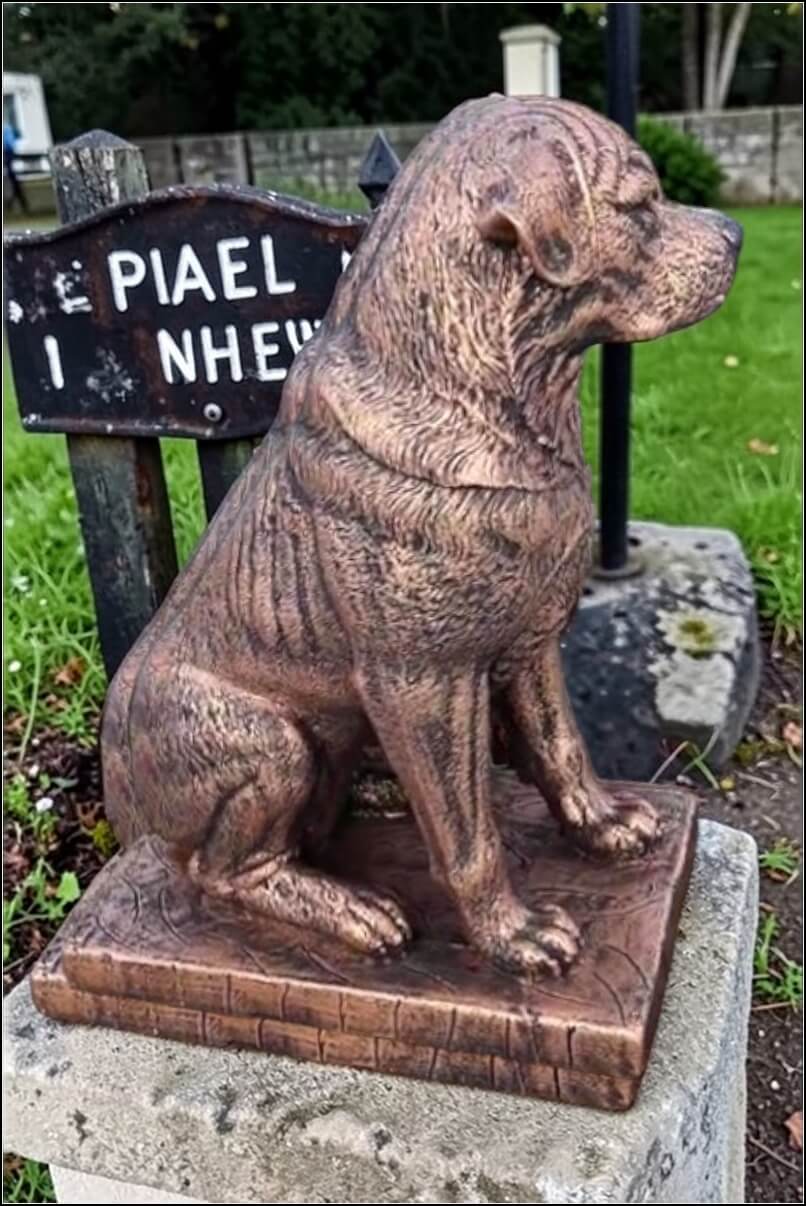 Statuetă câine rottweiler, arămiu patinat, model S12. (3)