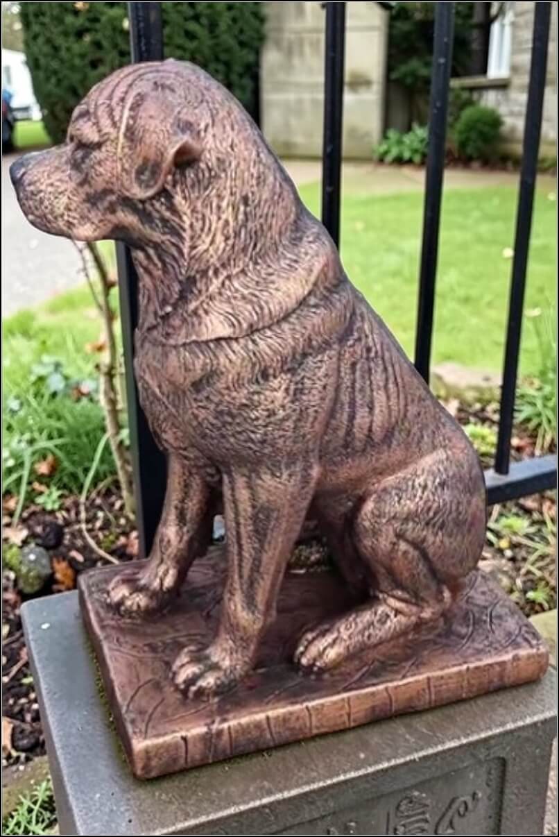 Statuetă câine rottweiler, arămiu patinat, model S12. (4)
