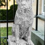 Statuetă câine rottweiler, gri patinat, model S12.