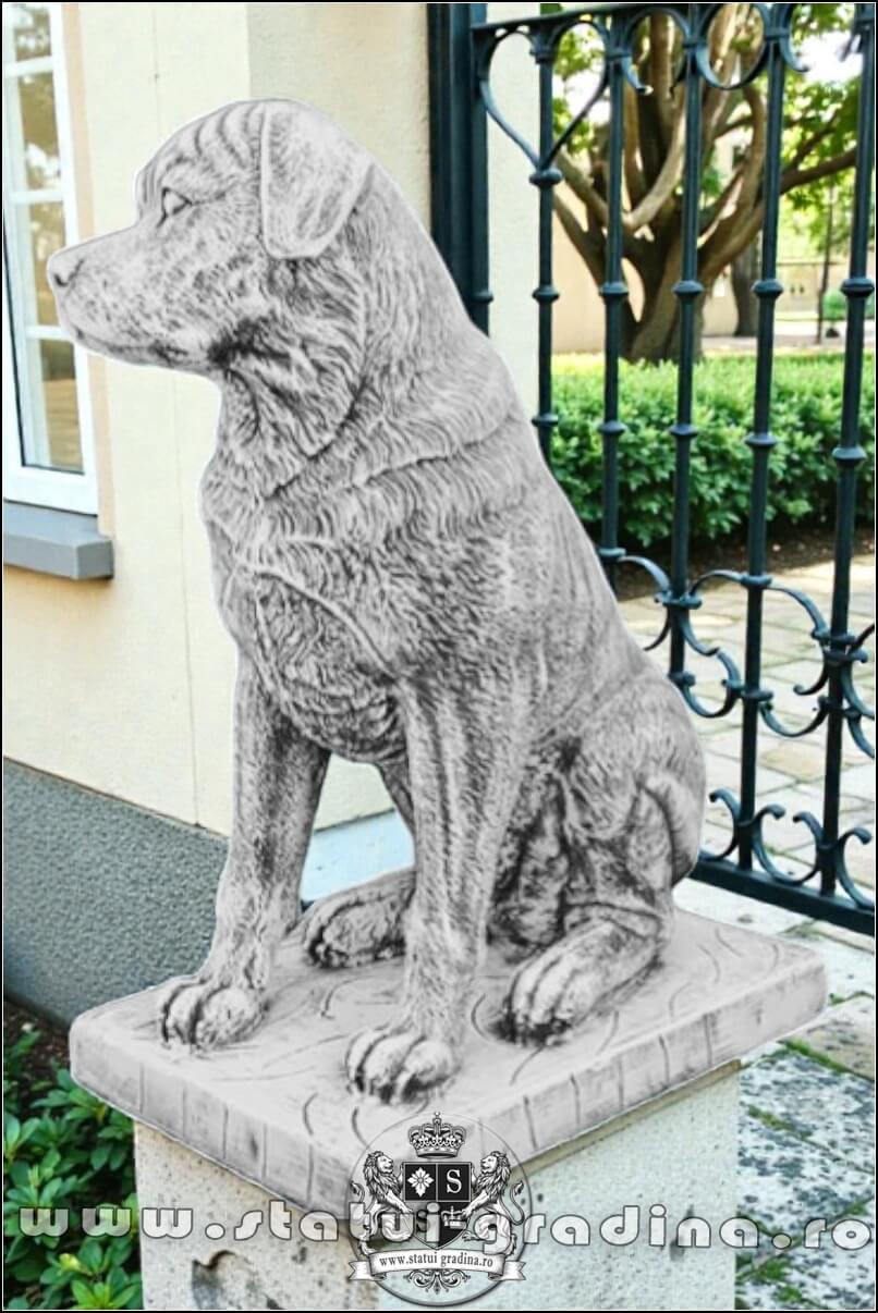 Statuetă câine rottweiler, gri patinat, model S12. (3)